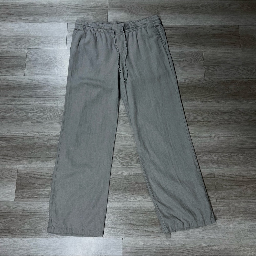 Old Navy Wide Leg Linen Blend Elastic Waist Casual Pull On Pants Size Large